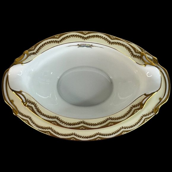 Vintage Noritake China Serena Gravy Boat With Attached Underplate Dish Floral - Picture 2 of 7